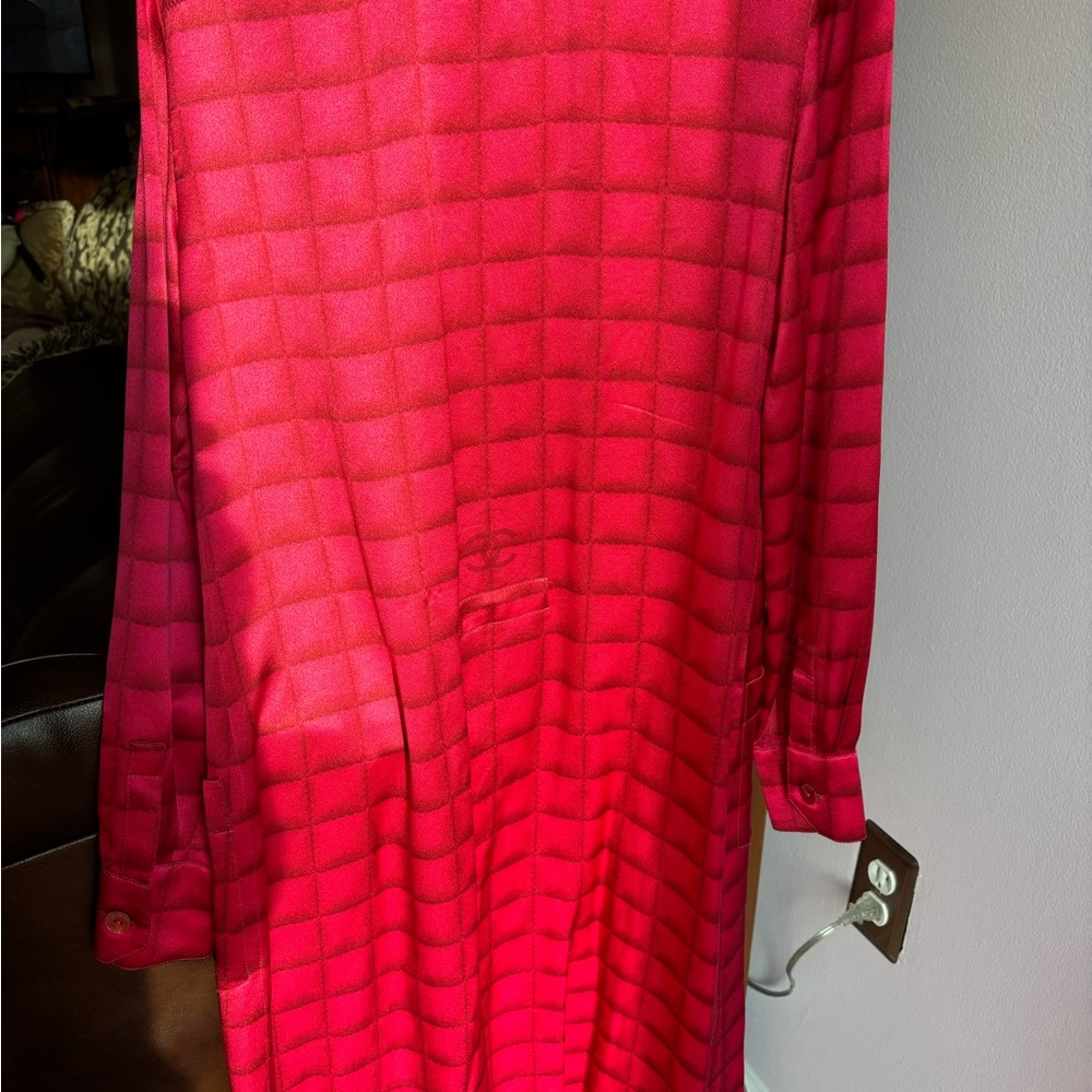 Red Checkered Long Sleeve Dress